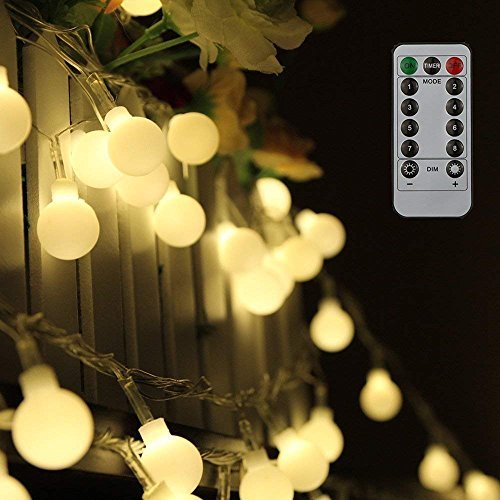 Social Tomshine Guirnalda Luces 10 m 80LEDs Blanco Cálido con Control Remoto para