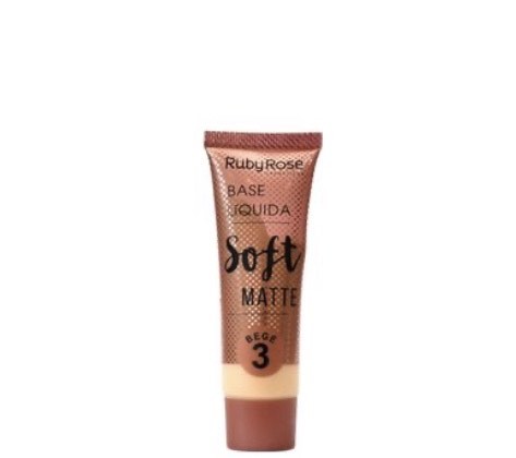 Fashion BASE LÍQUIDA SOFT MATTE BEGE 3 - RUBY ROSE - Loja Online