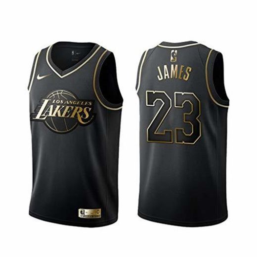 KKSY Camiseta de Baloncesto Hombres James Lakers # 23 Black Gold Color
