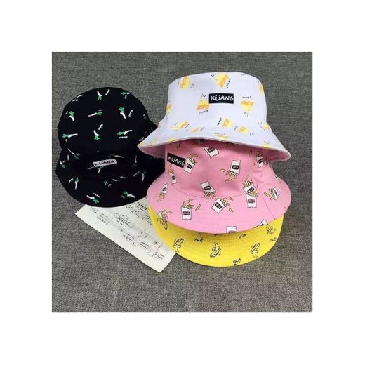 ISIYINER Sombrero del Pescador Algodón Plegable Bucket Hat Unisex Al Aire Libre