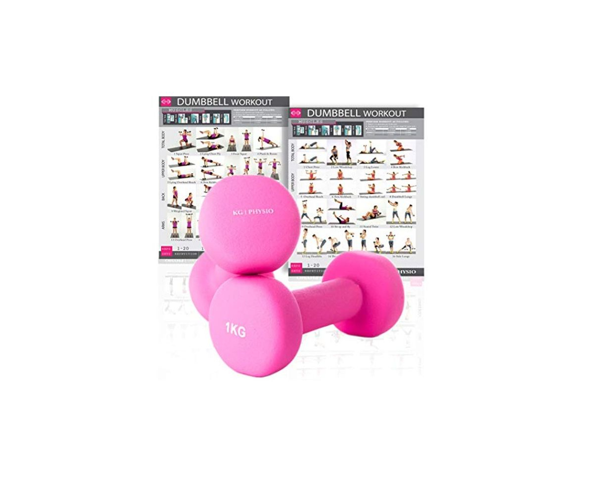 Social KG Physio Mancuernas De Neopreno De Calidad Profesional Juego De 2 Pesas
