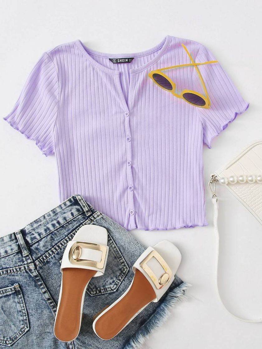 Social Blusa De Canalé Morada