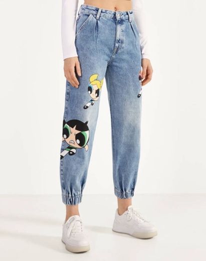 Jeans Balloon Fit As Powerpuff Girls x Bershka 