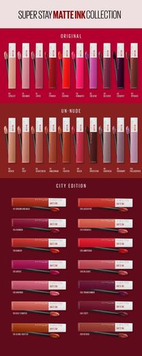 Maybelline New York b3135300 Pintalabios Superstay Matte Ink City Edition N ° 125 Inspirer –  – Juego