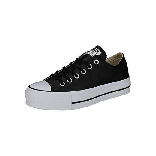 Converse Chuck Taylor CTAS Lift Clean Ox, Zapatillas Mujer, Negro