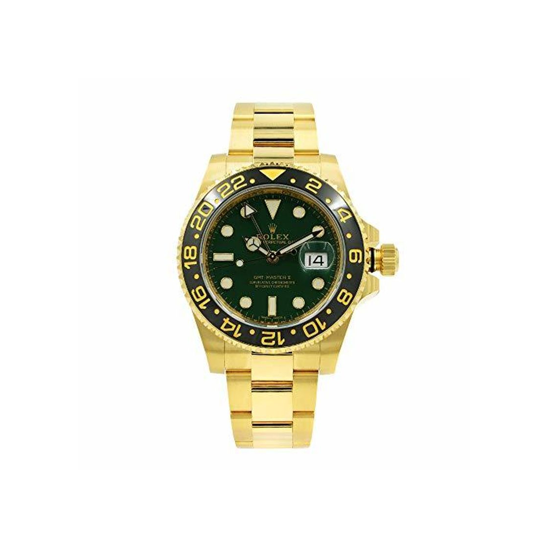 Fashion Rolex GMT Master II 'Anniversary Green' Reloj automático de Oro Amarillo 116718LN