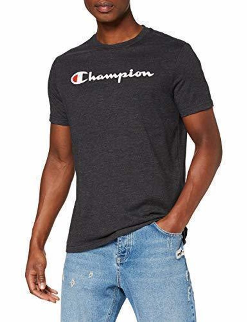 Fashion Champion Classic Logo para Hombre Camiseta, Negro