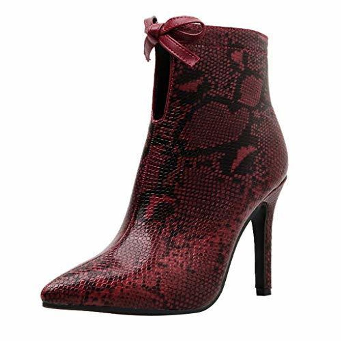 Social HULKY Botas de Tacón Alto Mujer Botines Patrón de Piel de Serpiente