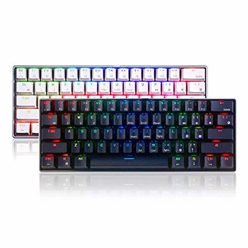 Electronics DyNamic Teclado de juegos mecánicos Royal Kludge RK61 con conexión por cable