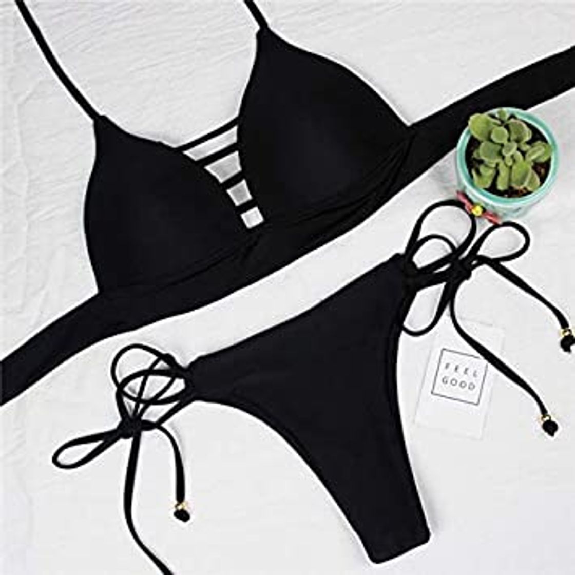 Social GUOZI Bikini Bikini de Color Escote Verde Traje de baño de Dos Piezas con Tanga Bikini Traje de baño Cintura Alta Cor Verde Escavar Duas Peças Maiô Com Tanga Brasileira Maiô Cintura Alta Desgaste