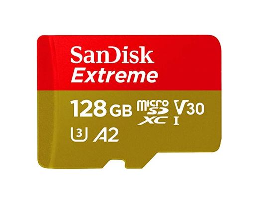 SanDisk Extreme - Tarjeta de memoria microSDXC de 128 GB con adaptador SD