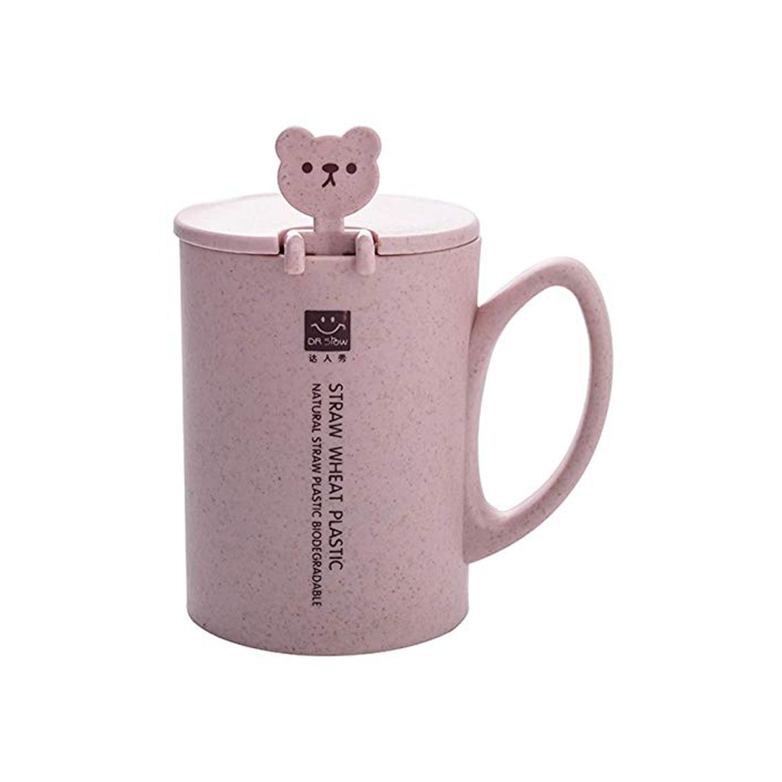 Social zyy Nueva 450ml de Paja de Trigo de Tazas de plástico Taza