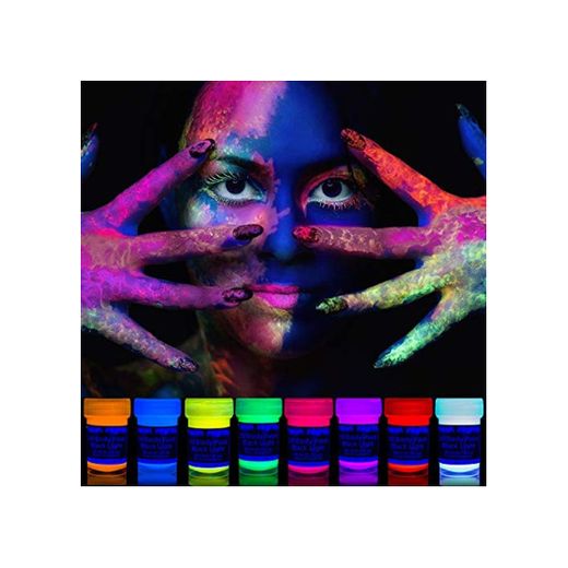 neon nights 8 x Pintura Corporal UV Luz Negra Pintura Arte Corporal