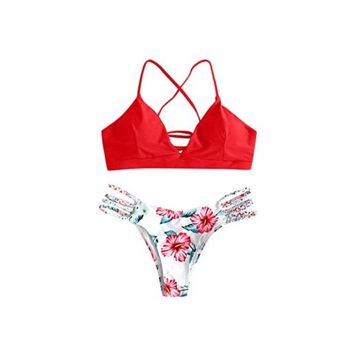 riou Bikini Conjuntos de Bikinis para Mujer Push Up Mujeres Traje de BañO Estampado Bohemio Dividido BañAdores con Relleno Tops y Braguitas Mujer 2019 brasileños vikinis