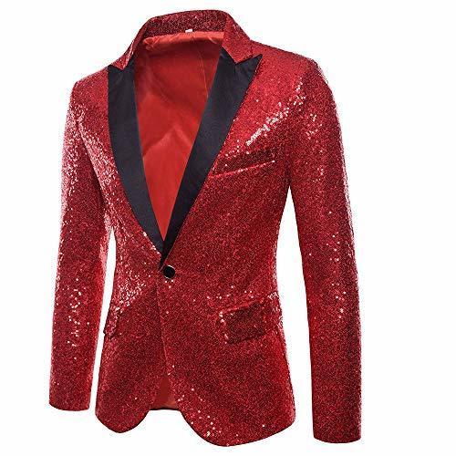 Social Tefamore Trajes Hombre Chaquetas Americanas Charm Casual Un Botón Fit Suit Traje