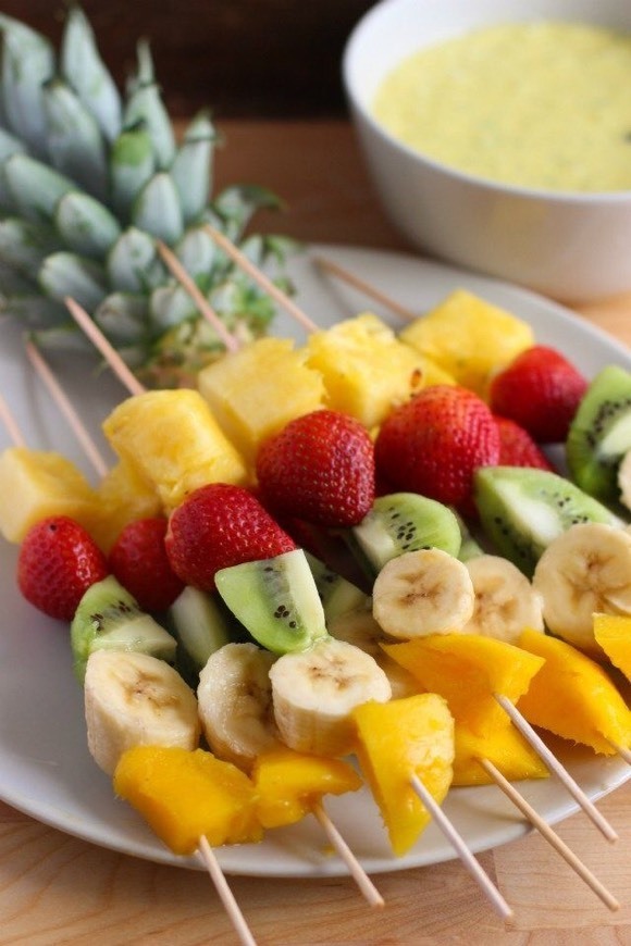 Social Receta de Brochetas de frutas - elgourmet