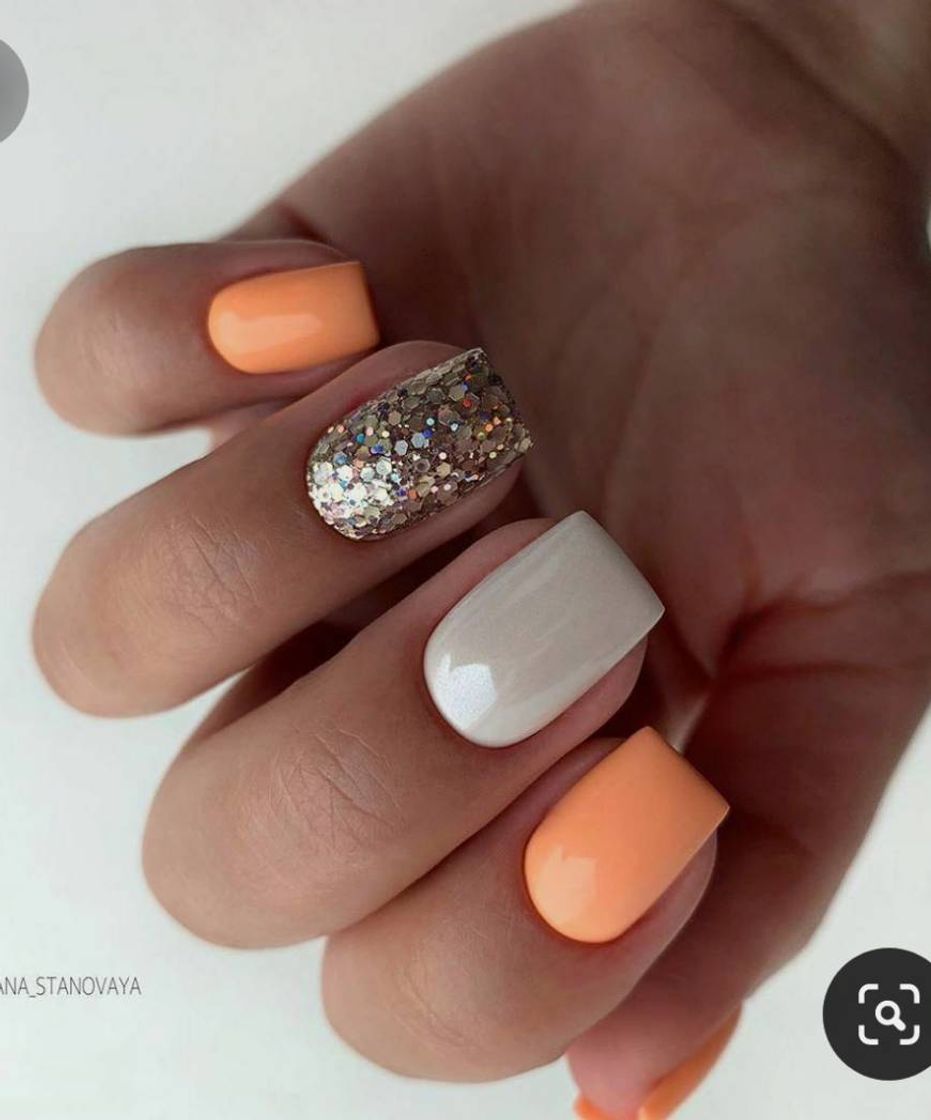 Fashion Uñas naranja brillante