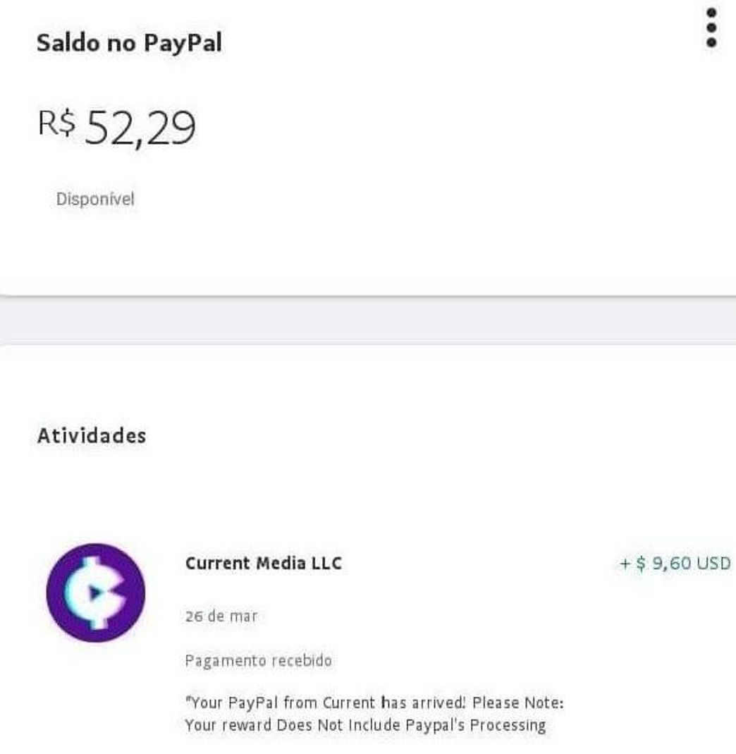 Moda O App Current Para os Usuários do Peoople Ganhar Dinheiro 