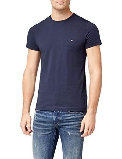 Tommy Hilfiger Core Stretch Slim Cneck tee Camiseta, Azul