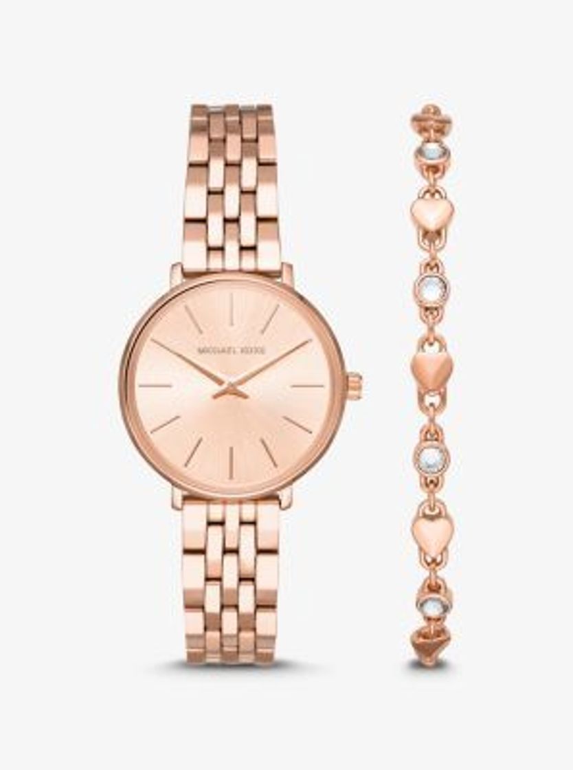 Product Mini Pyper Rose Gold-Tone Watch and Heart Link Bracelet Set