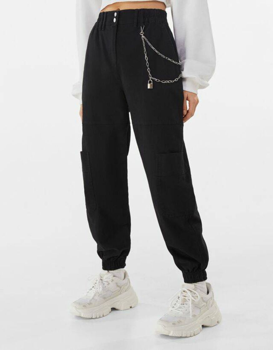 Social Pantalón jogger con cadena - Pantalones - Mujer | Bershka