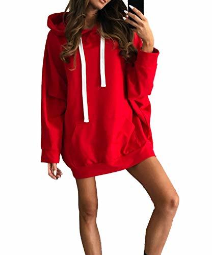 Social Simple-Fashion Otoño Invierno Mujer Largas Sudaderas Vestido Top Moda Vestido de Suéter