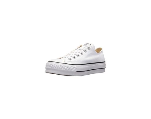 Converse Chuck Taylor CTAS Lift Ox Canvas, Zapatillas para Mujer, Blanco