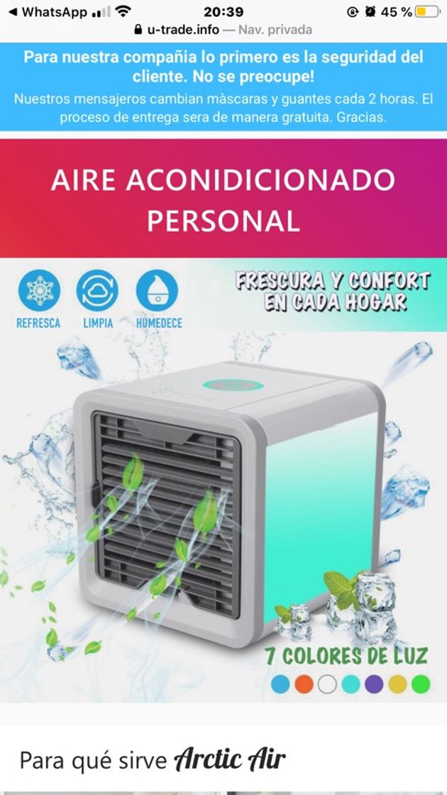 Product AIRE ACONDICIONADOR PERSONAL