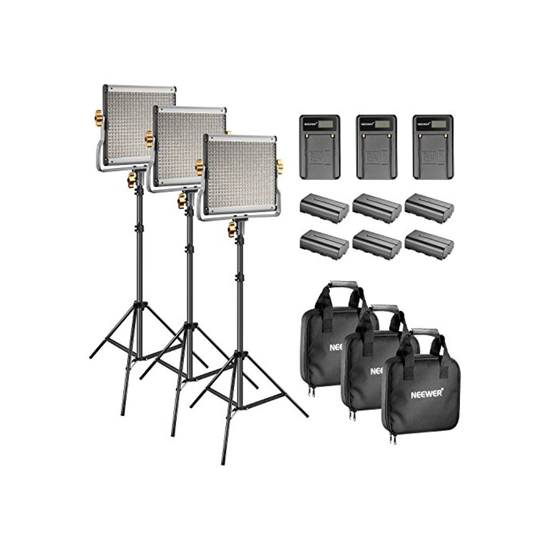 Products Neewer - Kit de iluminación y Soporte de vídeo LED 480 Bicolor,