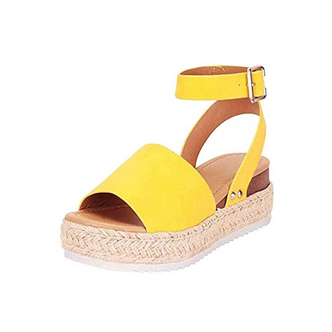 Social Sandalias Cuña Mujer Verano Plataformas Chanclas Correa de Tobillo Sandalias Punta Abierta