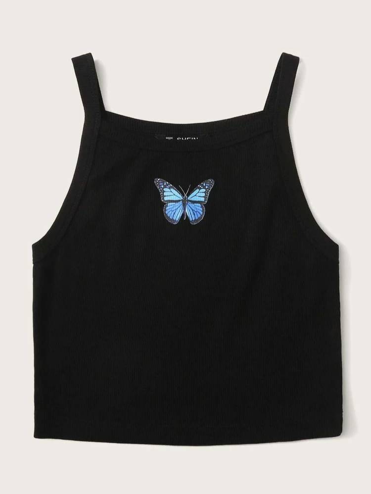 Moda Top de mariposa