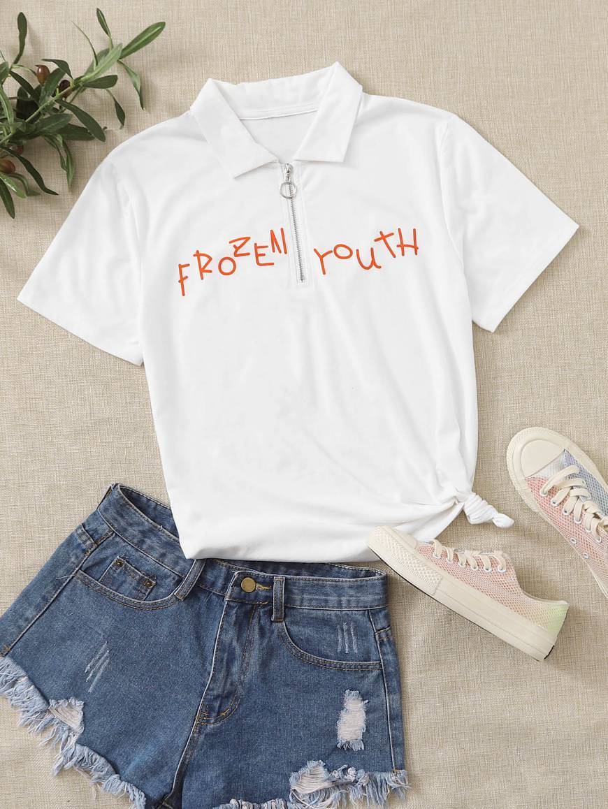 Social Camisa con estampado y cremallera