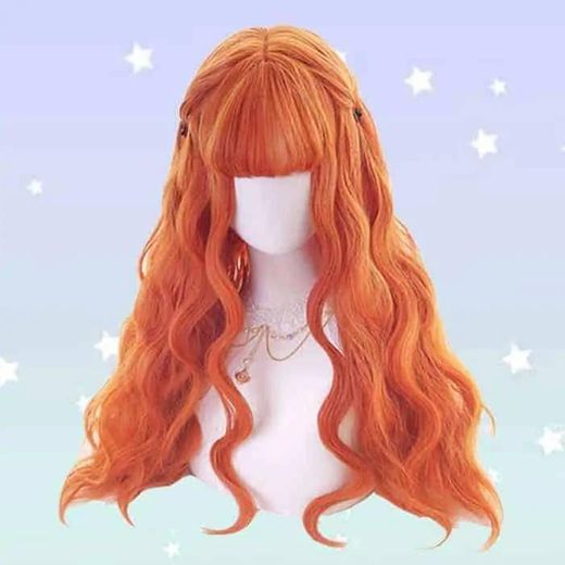 Long wavy orange wig