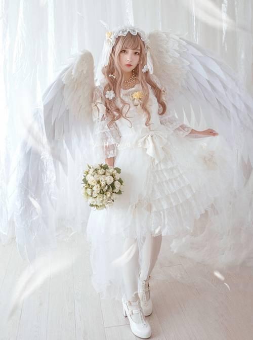 Social Chiffon Bowknot Lace Sweet Lolita Sling Dress With Removable ...