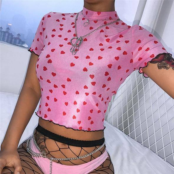 Social 'Hearts' crop top