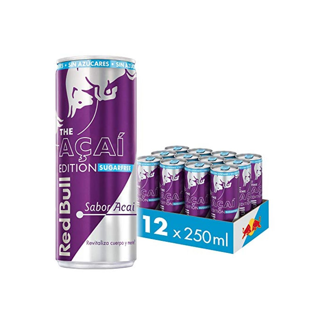Social Red Bull Açai Edition Bebida Energética - Paquete de 12 x 250