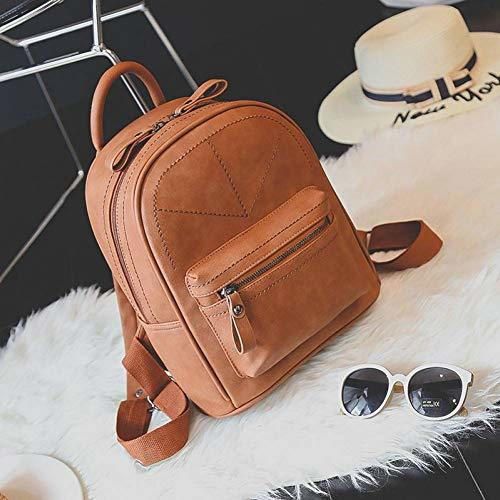 SGFCHNH Mochila Casual Mochila Retro Mujer PU Bolsa De Cuero Bolso De