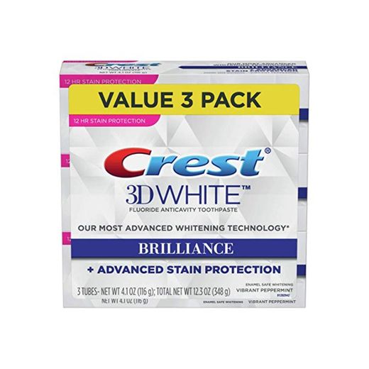 Crest Toothpaste 3D White Brilliance Vibrant Peppermint, 4.1oz