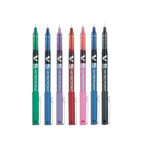 Pack de 7 Bolígrafos Pilot BX V5 Varios Colores - Bolígrafo Extra Fino Hi-Tecpoint con Punta 0.5mm