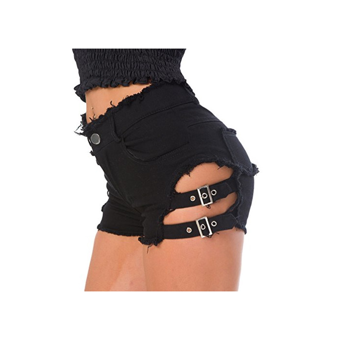 Producto Yuanu Mujer Noche Sexy Nightclub Rasgados Vaqueros Hot Pants Verano Cintura Alta