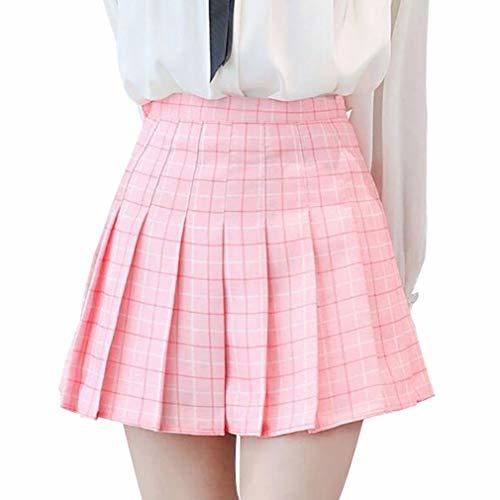 Producto Mxssi Girls Fashion Cintura Alta Falda Plisada Wind Cosplay Falda Cuadros Faldas