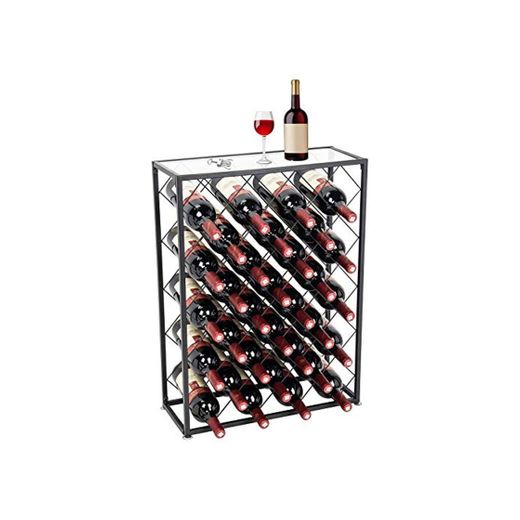 D4P Display4top Botellero con Tablero para 32 Botellas para Vino Estante de