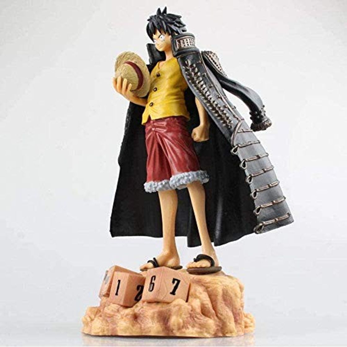 wxxsjfj Japón Anime One Piece 20cm Monkey D Luffy Calendario perpetuo PVC