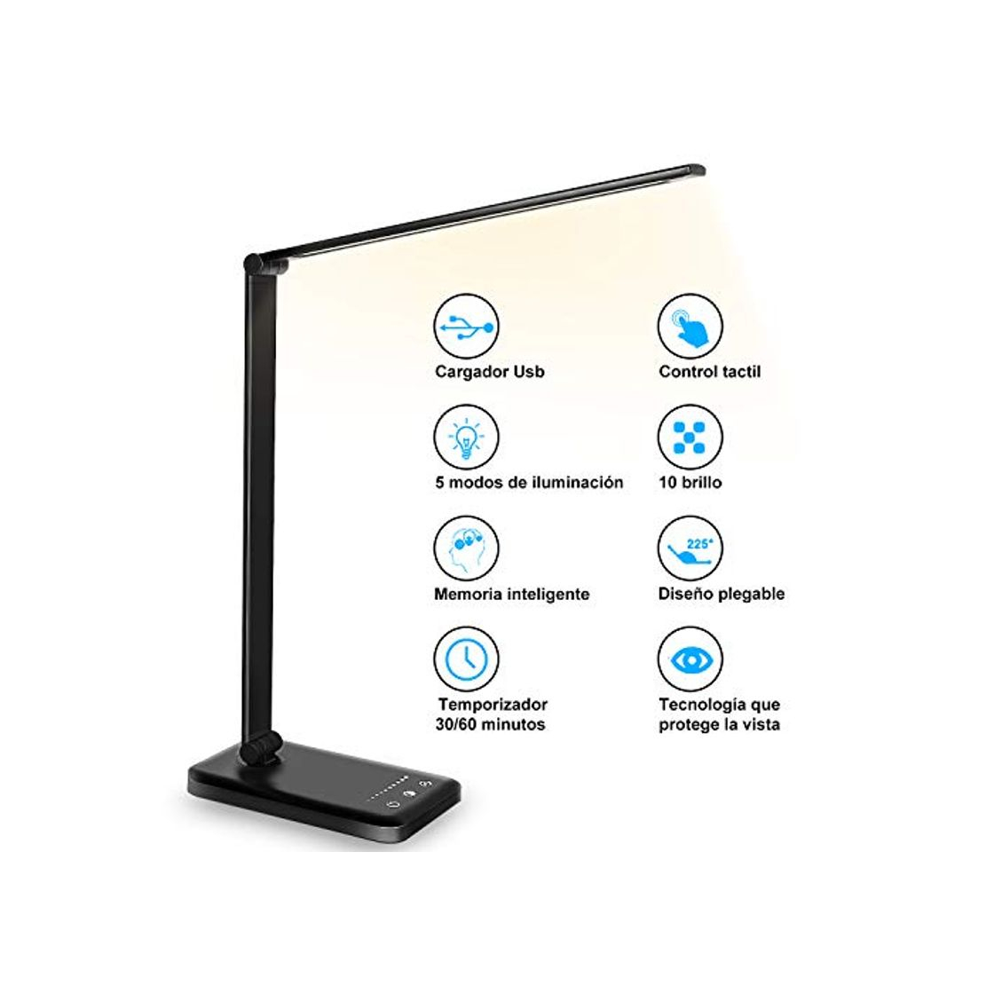 Social Lámpara Escritorio LED, Flexo de Escritorio, La luz natural protege los ojos,