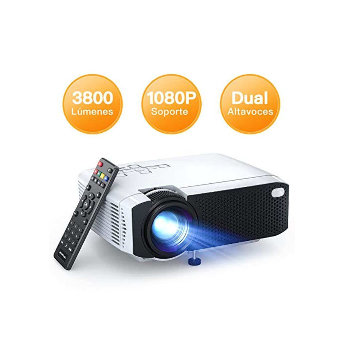Social Proyector APEMAN Mini Portátil Proyector de Cine en Casa 3500 Lumen Altavoces