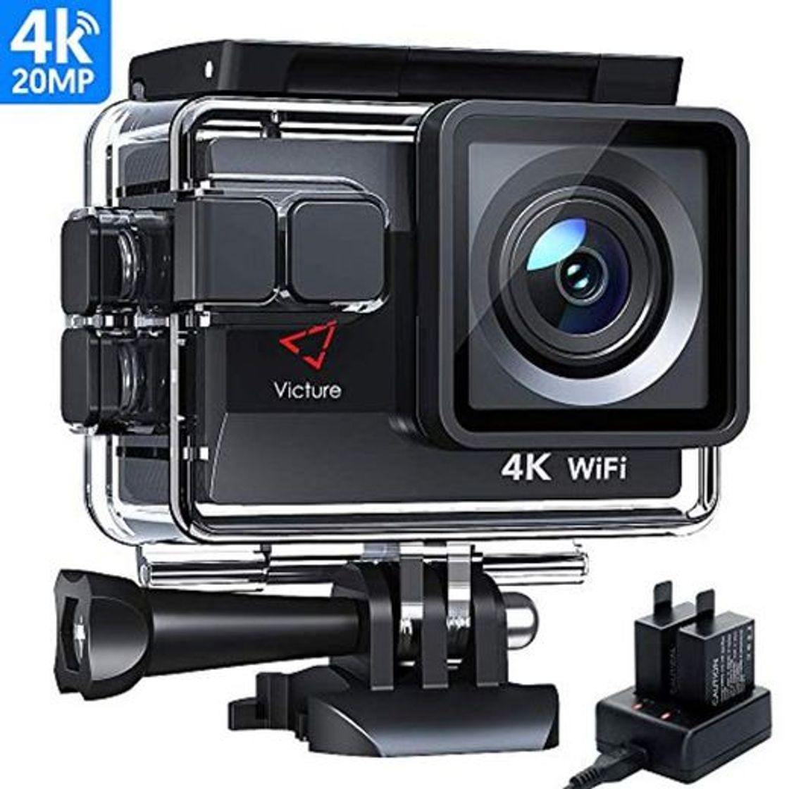 Social Victure Cámara Deportiva Wifi 4k Ultra HD 20MP Action Camera Acuatica de