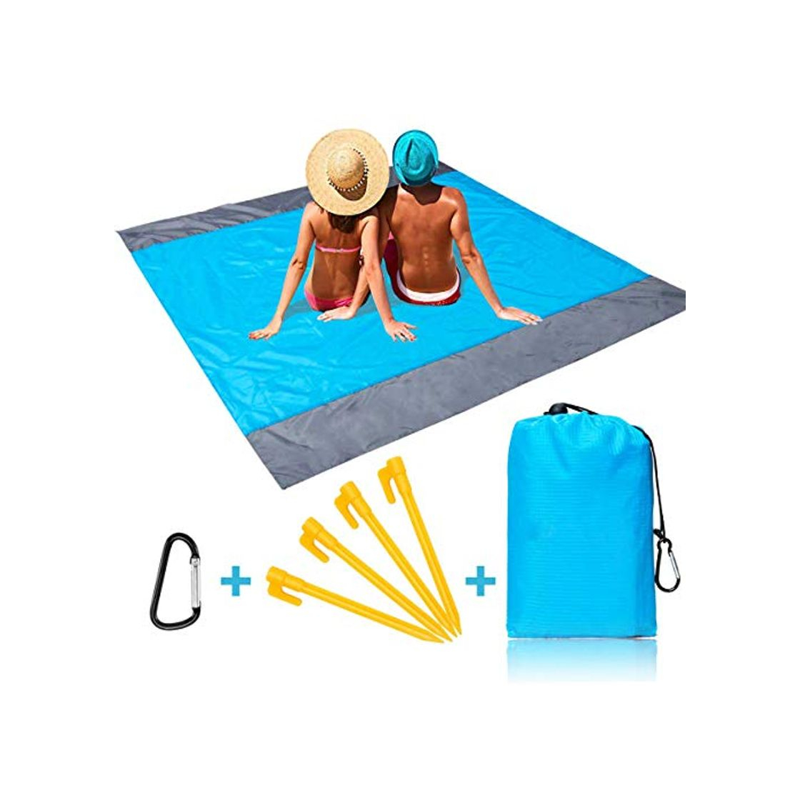 Social Momoco Alfombras de Playa 210 x 200 cm Manta de Picnic Impermeable
