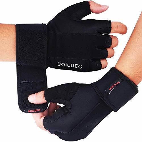 boildeg Guantes Gimnasio Hombre Mujer,Guantes Pesas Gym Guantes Fitness Transpirable con Protección