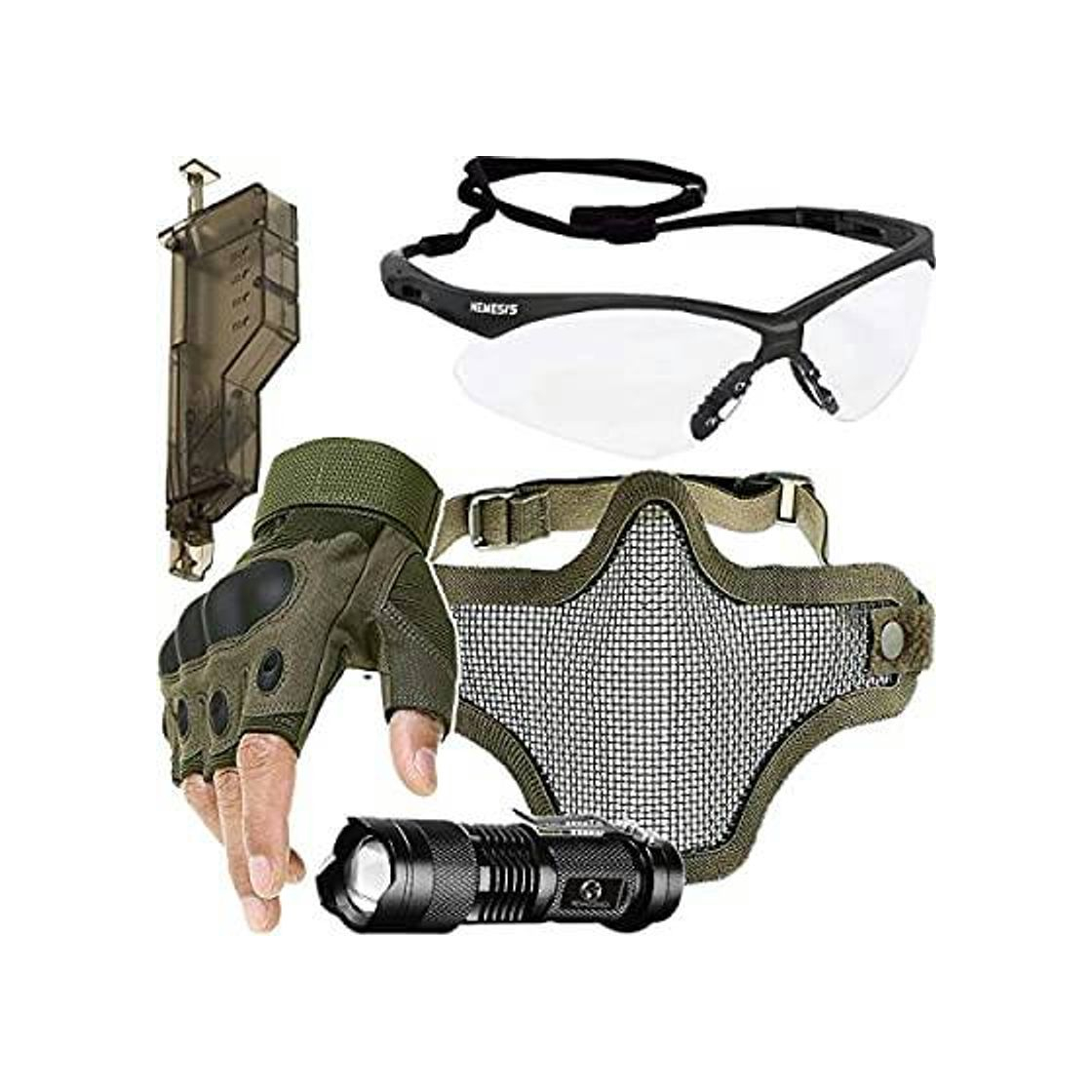 Product Kit Airsoft - Máscara Meia Face Telada