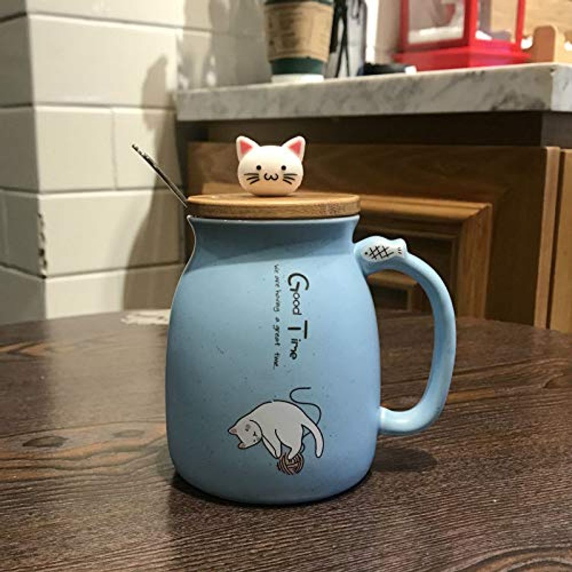 Social SGZBY Taza Cute Cat Mug Cup Creative Ceramic with Lid Spoon Couple Office Home Home Men and Women Drink Cup